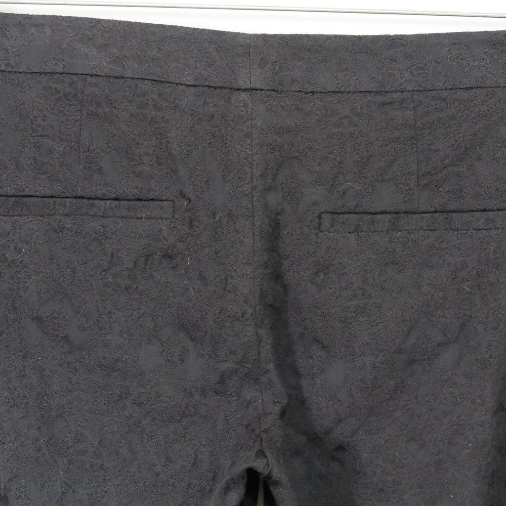 ZARA WOMAN Black Textured Viscose Blend Tapered Zip-Ankle Pants Size M - Picture 5 of 7